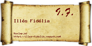 Illés Fidélia névjegykártya